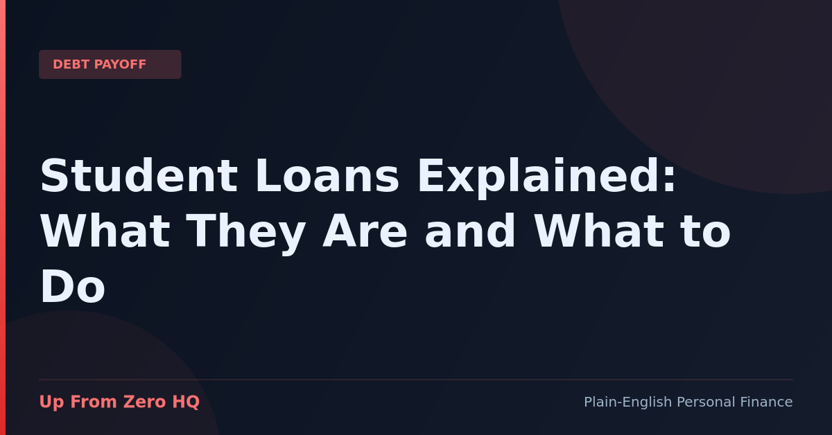 Student Loans Explained: What They Are, How They Work, and What to Do if You’re Drowning in Them - Up From Zero