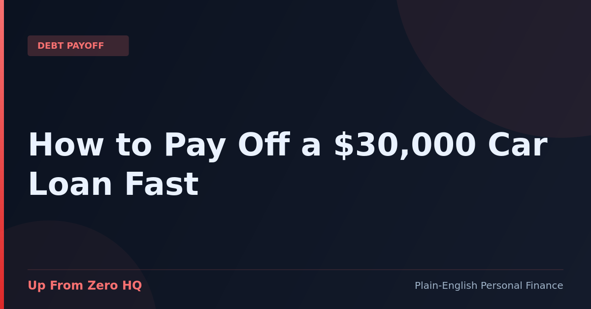 How to Pay Off a $30,000 Car Loan Fast (Step-by-Step Plan for 2026) - Up From Zero