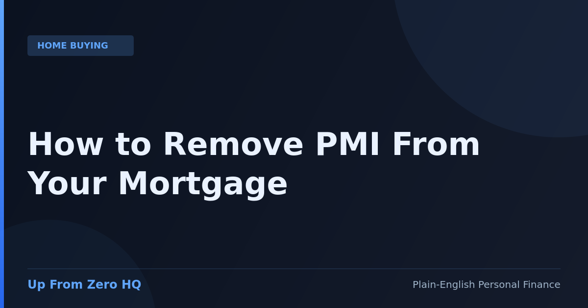 How to Remove PMI From Your Mortgage - Up From Zero