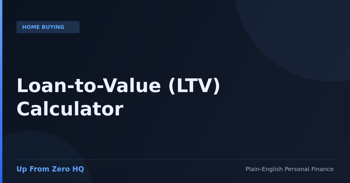 Loan-to-Value (LTV) Calculator in 2026 | Up From Zero HQ - Up From Zero