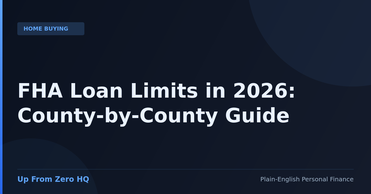 FHA Loan Limits in 2026: County-by-County Guide for Home Buyers - Up From Zero